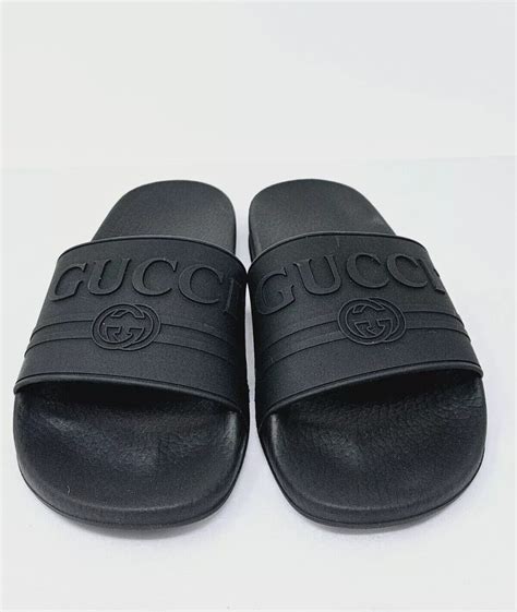 gucci logo print pool slides|expensive gucci slides.